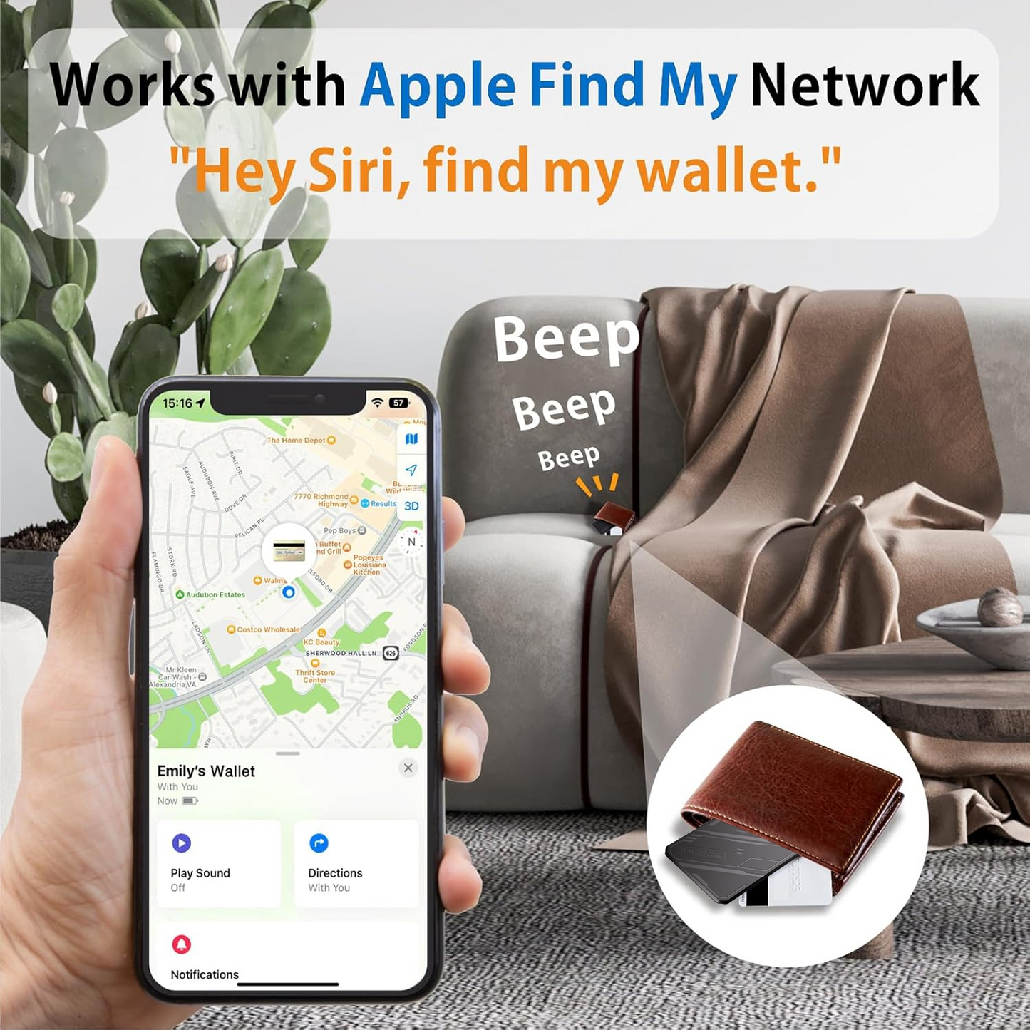 Key wallet - Apple Find My anti-lost device