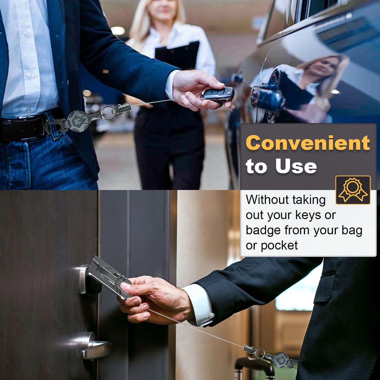 Metal retractable keychain anti-lost anti-theft keychain rebounds to prevent loss of hands strong magnetic drawstring easy to pull hanging buckle