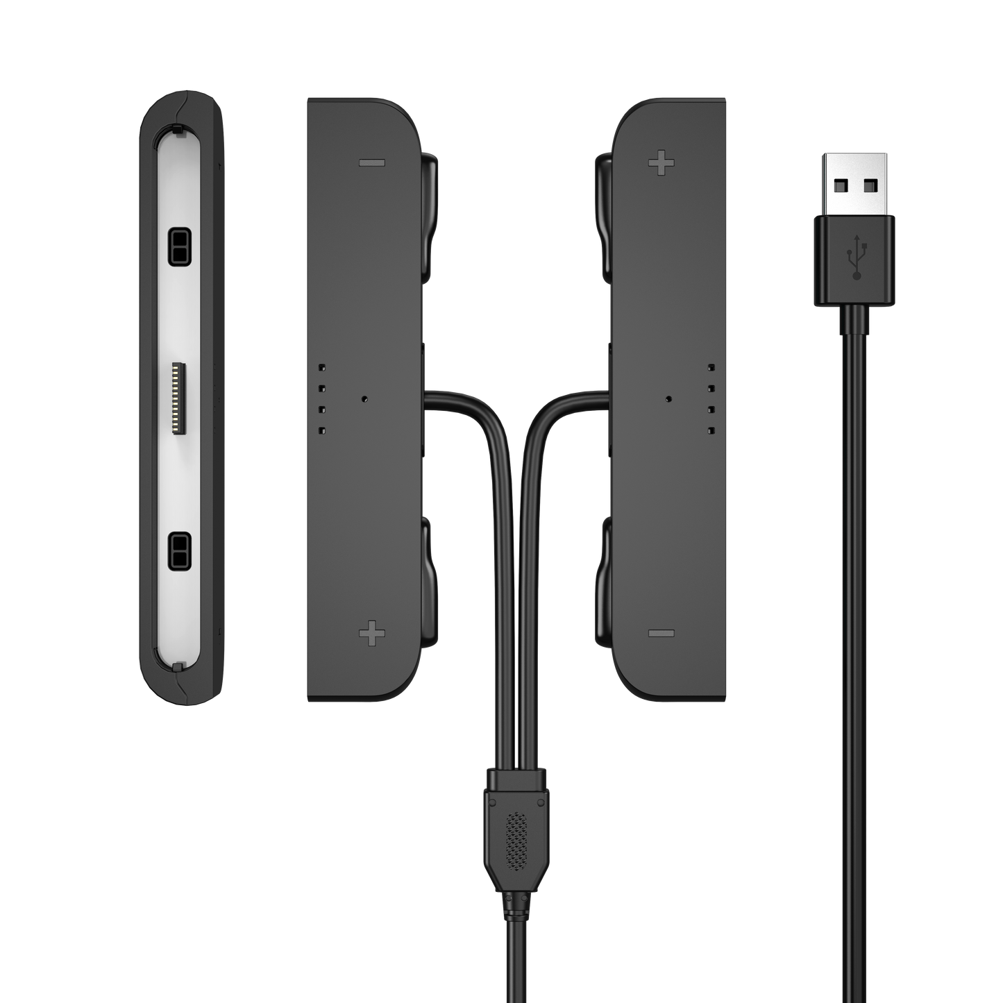 Two-in-one charging cable for left and right hands, with charging indicator light