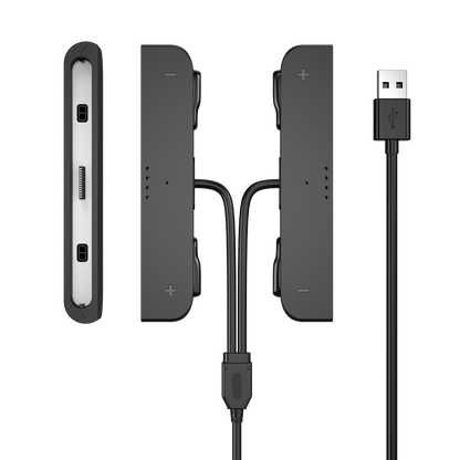 Two-in-one charging cable for left and right hands, with charging indicator light