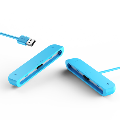 Two-in-one charging cable for left and right hands, with charging indicator light