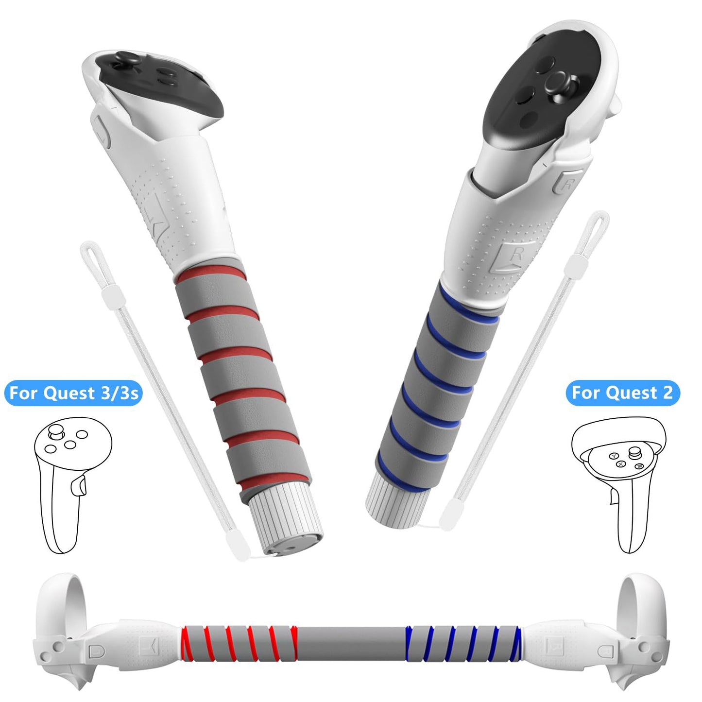 Meta Quest3/Quest3s/Quest2 grip extension