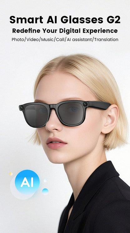 High-Quality Bluetooth Smart Glasses AI Smart Eyewear for Video Recording Photography and Translation