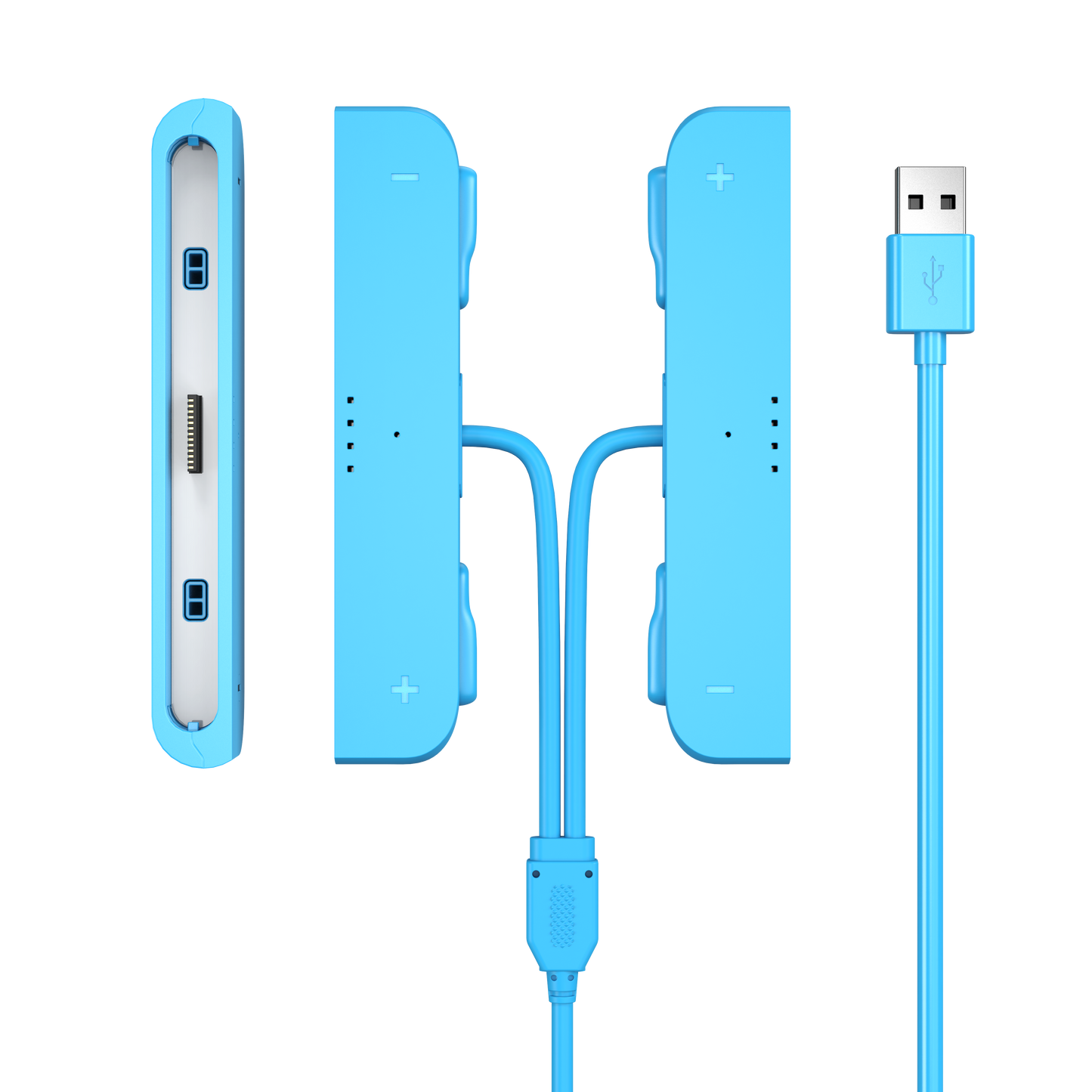 Two-in-one charging cable for left and right hands, with charging indicator light