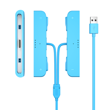 Two-in-one charging cable for left and right hands, with charging indicator light