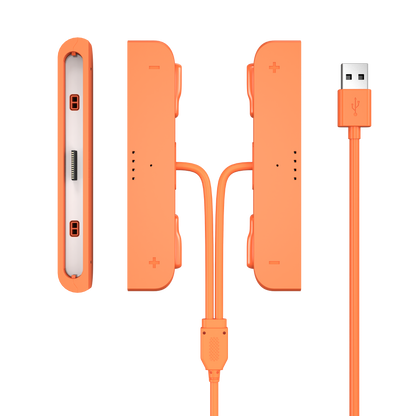 Two-in-one charging cable for left and right hands, with charging indicator light