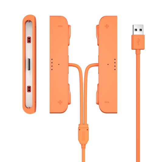 Two-in-one charging cable for left and right hands, with charging indicator light