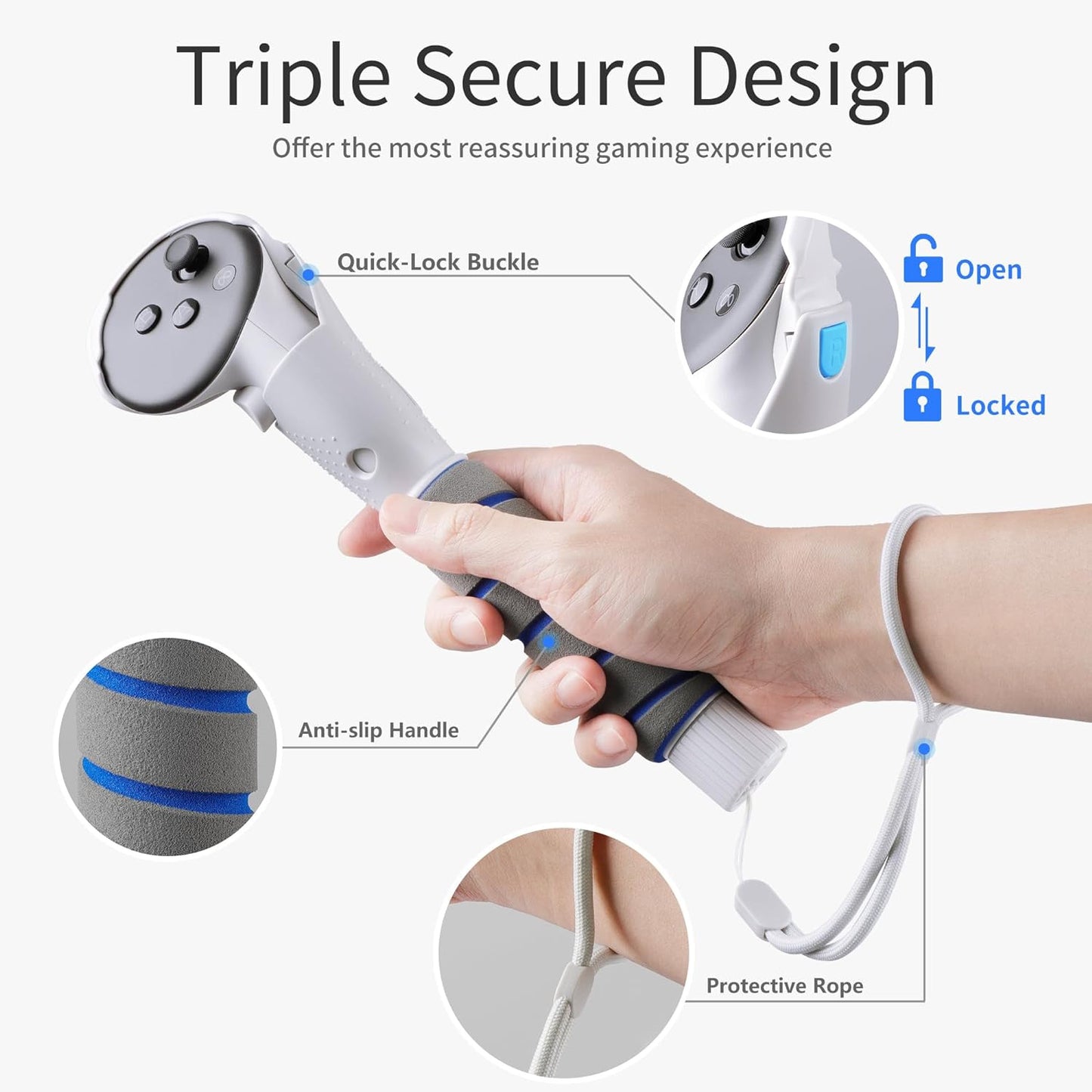 Meta Quest3/Quest3s grip extension