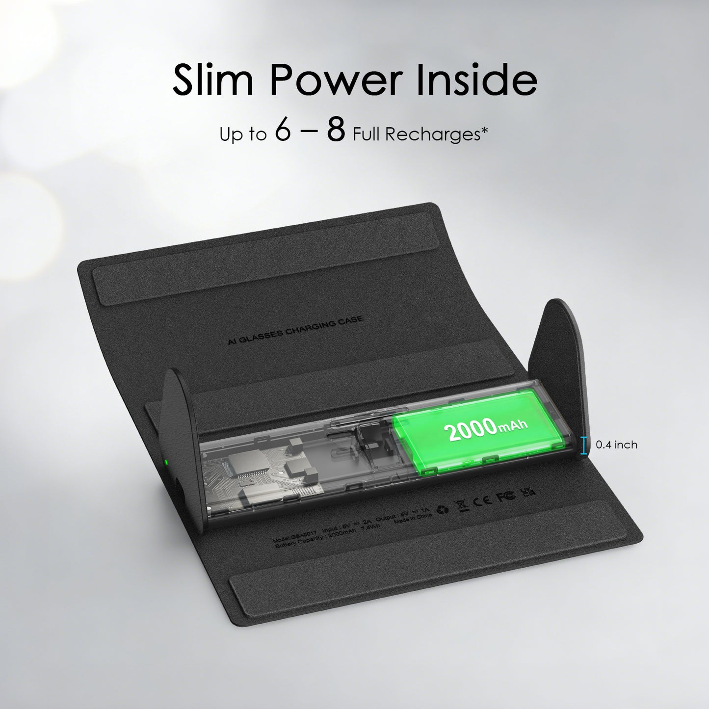 Foldable charging case for Ray-Ban Meta
