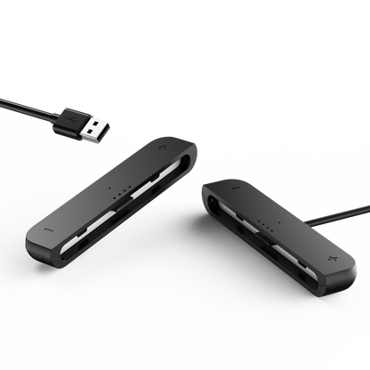 Two-in-one charging cable for left and right hands, with charging indicator light