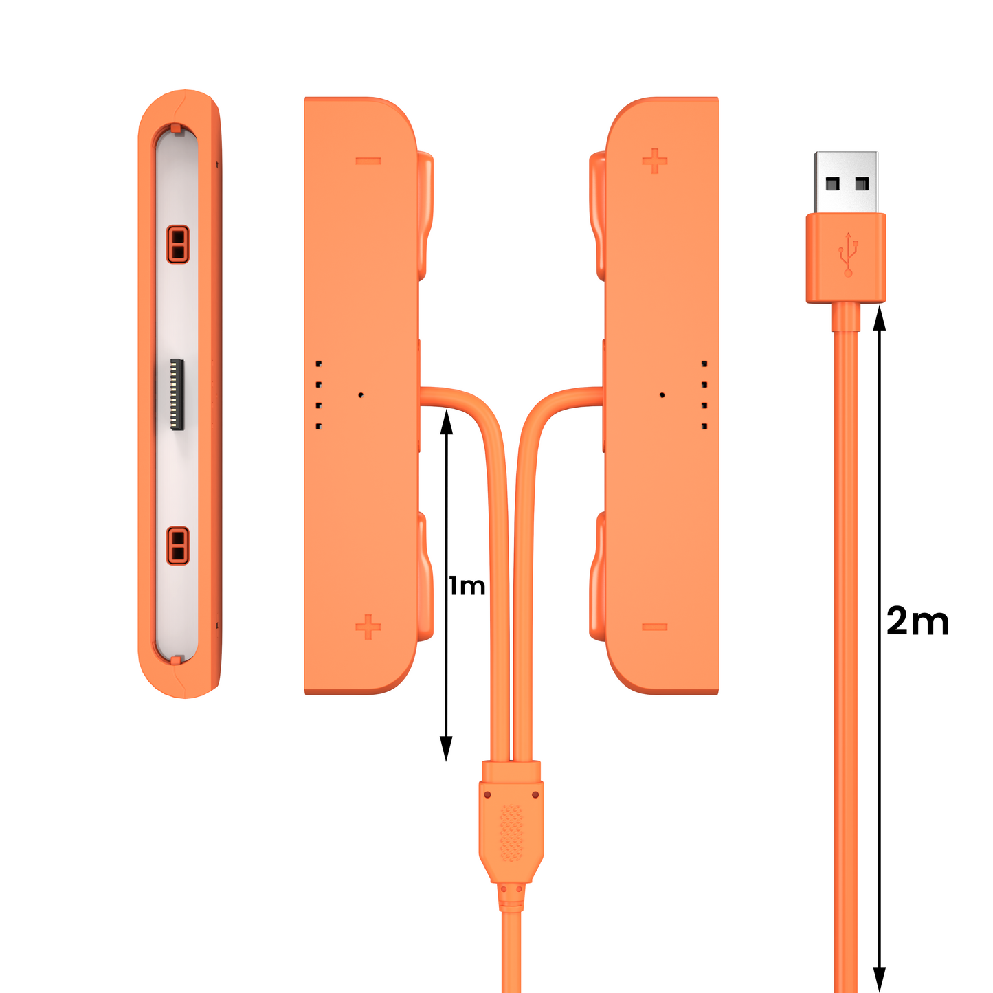 Two-in-one charging cable for left and right hands, with charging indicator light