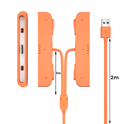 Two-in-one charging cable for left and right hands, with charging indicator light