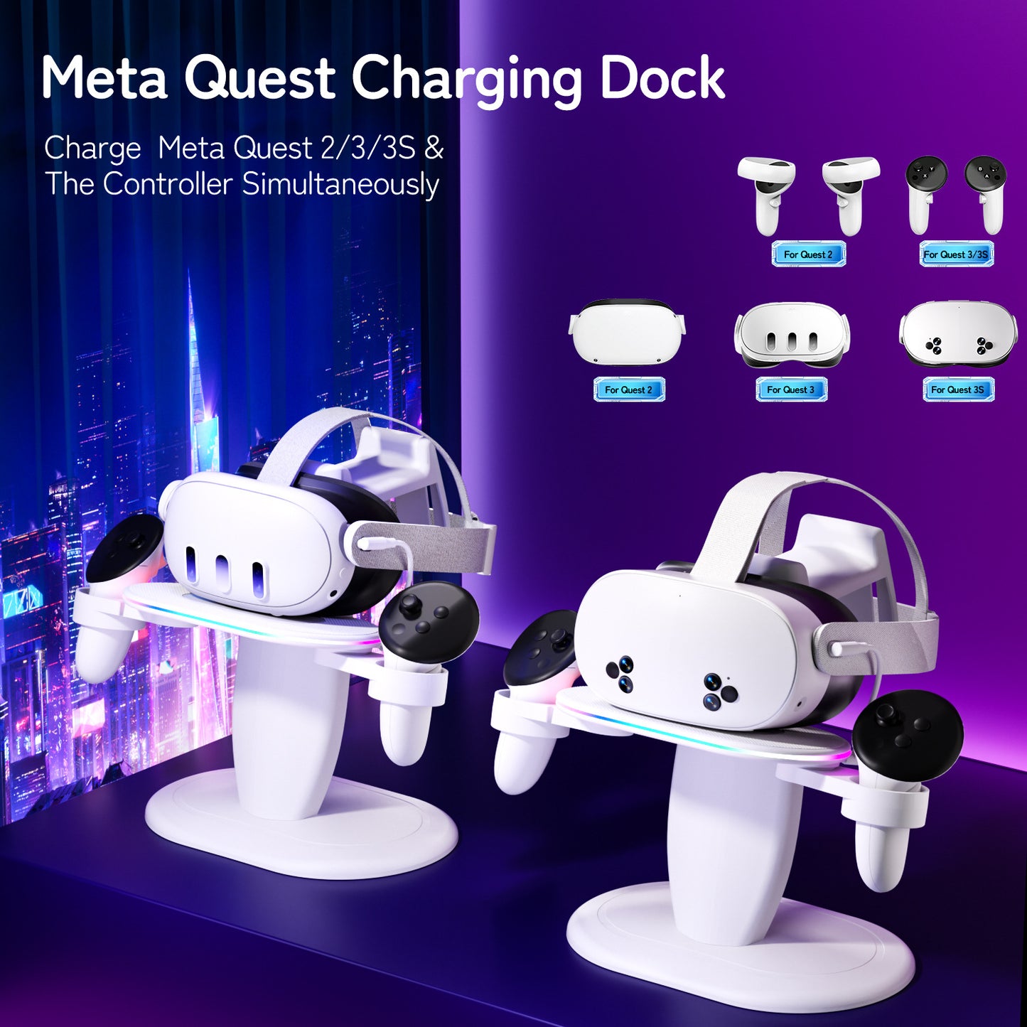 RGB Charging dock For quest2/3/3s